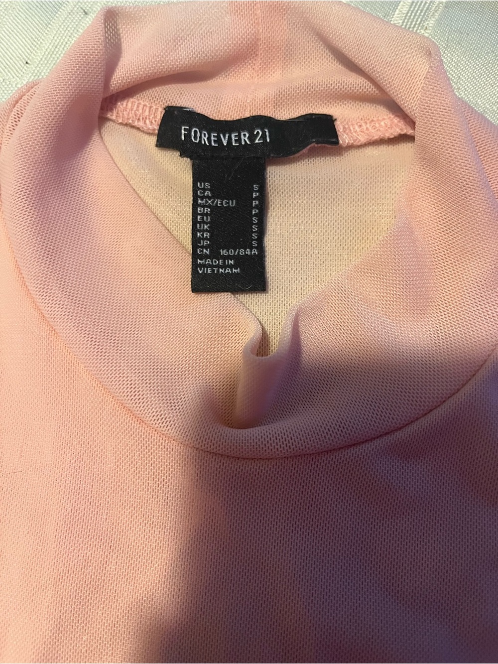 Forever 21 Women's Mock Neck Sleeveless Mesh Crop Top - Pink - Picture 3 of 3
